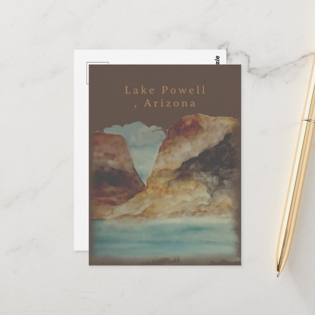 Lake Powell Arizona Postcard (Front/Back In Situ)