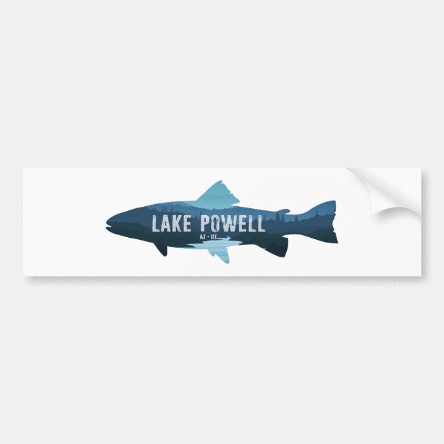 Lake Powell Arizona Utah Fish Bumper Sticker (Front)