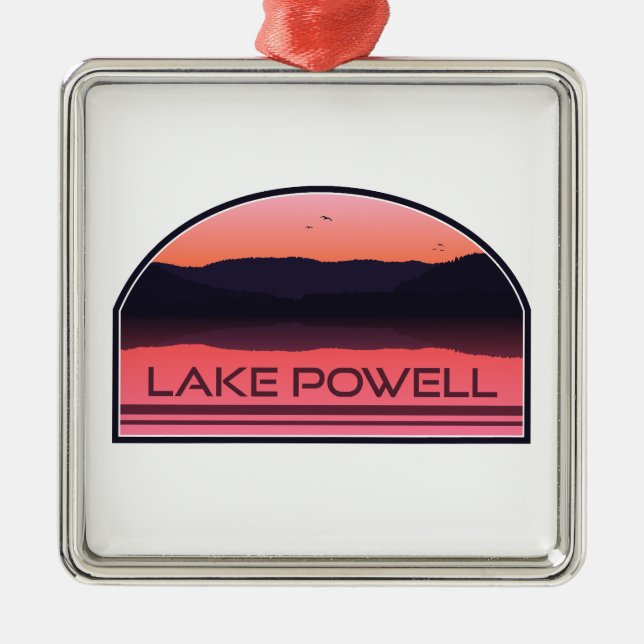 Lake Powell Arizona Utah Red Sunrise Metal Tree Decoration (Front)