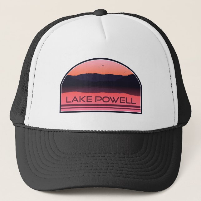 Lake Powell Arizona Utah Red Sunrise Trucker Hat (Front)