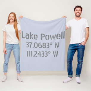 Lake Powell AZ Latitude Longitude Fleece Blanket