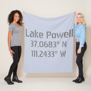 Lake Powell AZ Latitude Longitude Fleece Blanket