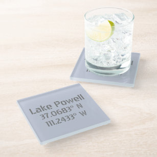 Lake Powell AZ Latitude Longitude Glass Coaster