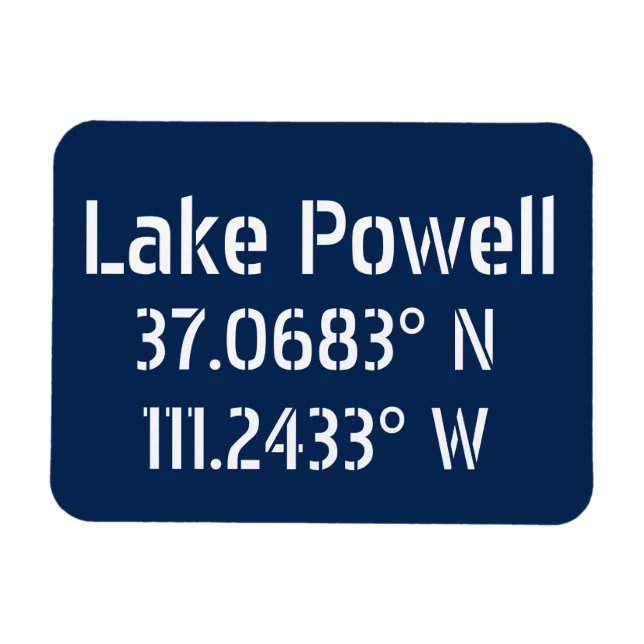 Lake Powell AZ Latitude Longitude  Magnet (Horizontal)