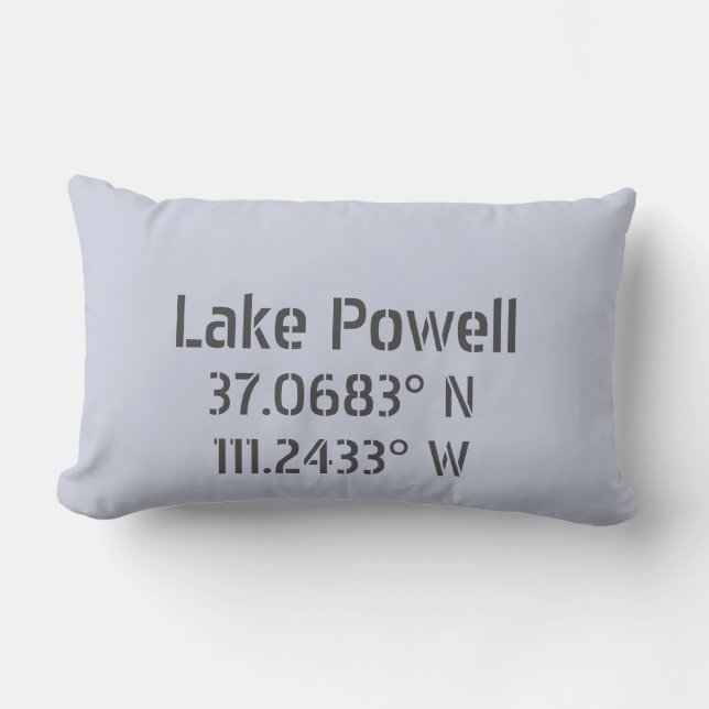 Lake Powell Latitude Longitude Lumbar Cushion (Front)