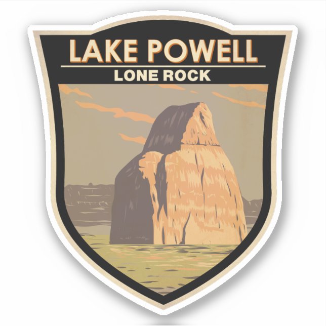 Lake Powell Lone Rock Travel Art Vintage (Front)