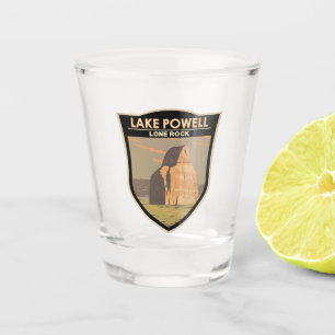Lake Powell Lone Rock Travel Art Vintage Shot Glass