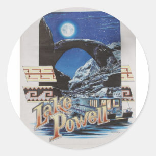 Lake Powell Moonlite Scenic Classic Round Sticker