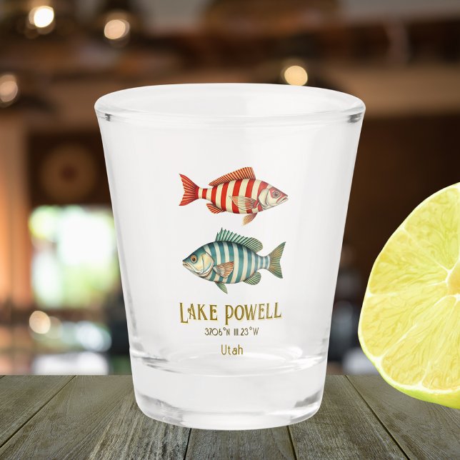 Lake Powell Utah Arizona fish   Shot Glass (Creator Uploaded)