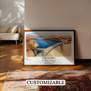 Lake Powell Utah Poster, Watercolor, Custom Poster