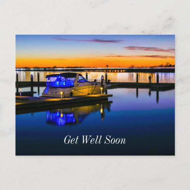 Lake Ray Hubbard Rockwall TX Sunset Get Well Soon Postcard (Front)