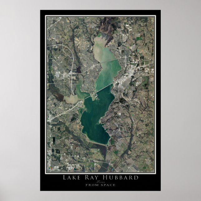 Lake Ray Hubbard Texas Satellite Poster Map (Front)