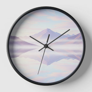 Lake Reflection Wall Clock – Serene Nature Design