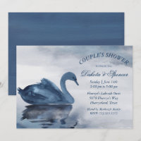 Lake Reflections | Dusty Blue Swan Couple Shower