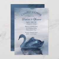 Lake Reflections | Dusty Blue Swan Couple Shower