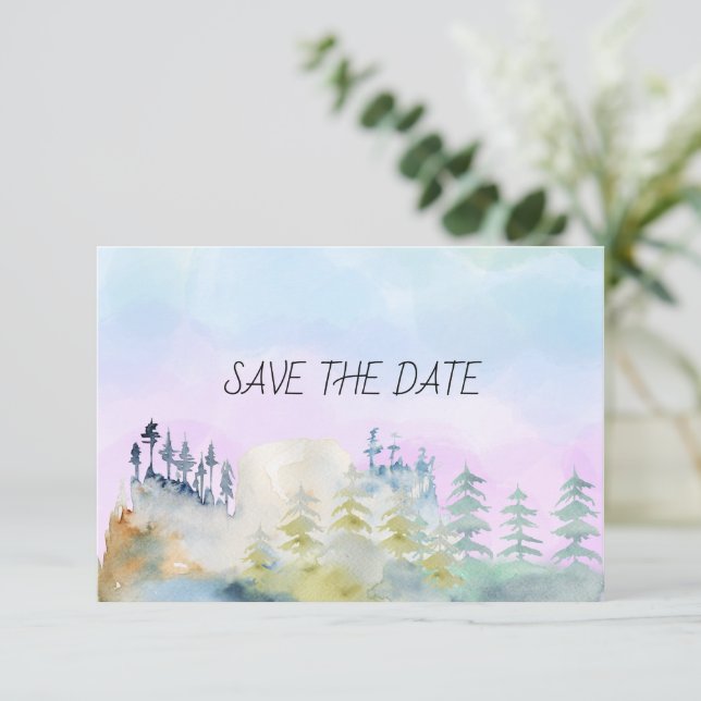 Lake Resort Wedding In the Mountains   Save The Date (Standing Front)