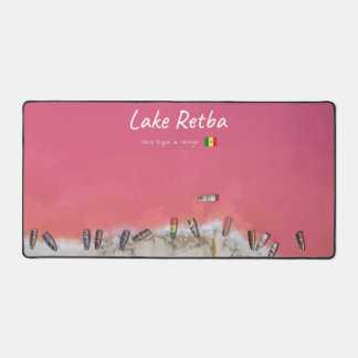 Lake Retba, Senegal - Pink Lake Boats Desk Mat