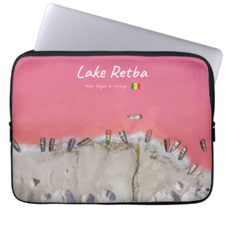 Lake Retba, Senegal - Pink Lake Boats Laptop Sleeve