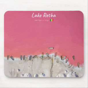 Lake Retba, Senegal - Pink Lake Boats Mouse Pad