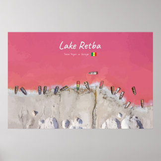 Lake Retba, Senegal - Pink Lake Boats Poster