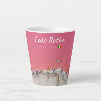 Lake Retba, Senegal - Pink Lake Boats Small Latte Mug