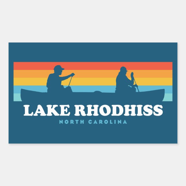 Lake Rhodhiss North Carolina Canoe Rectangular Sticker (Front)
