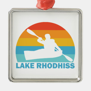 Lake Rhodhiss North Carolina Kayak Metal Tree Decoration