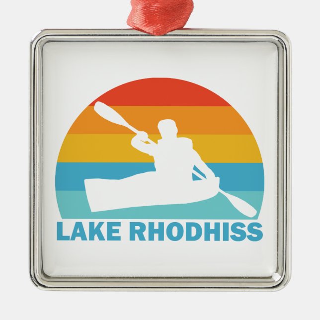 Lake Rhodhiss North Carolina Kayak Metal Tree Decoration (Front)