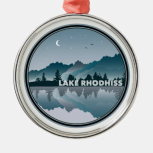 Lake Rhodhiss North Carolina Reflection Metal Tree Decoration