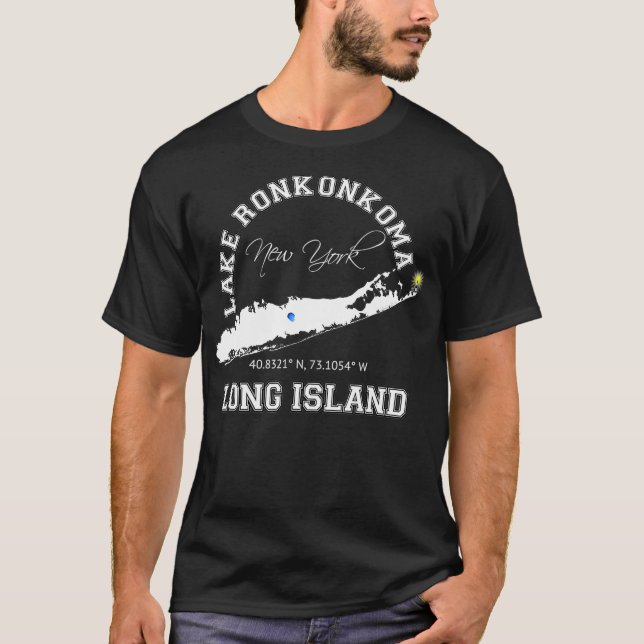 Lake Ronkonkoma Long Island New York Varsity T-Shirt (Front)