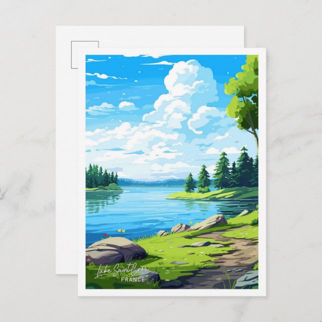 Lake Saint Croix France Vintage illustration Postcard (Front/Back)