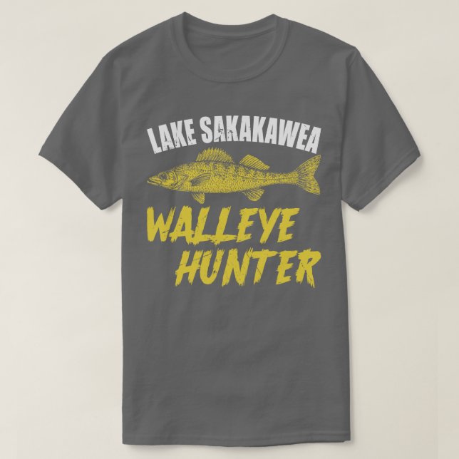 Lake Sakakawea Walleye Hunter T-Shirt (Design Front)