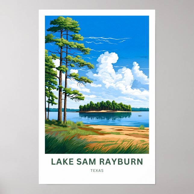 Lake Sam Rayburn Texas Travel Print (Front)