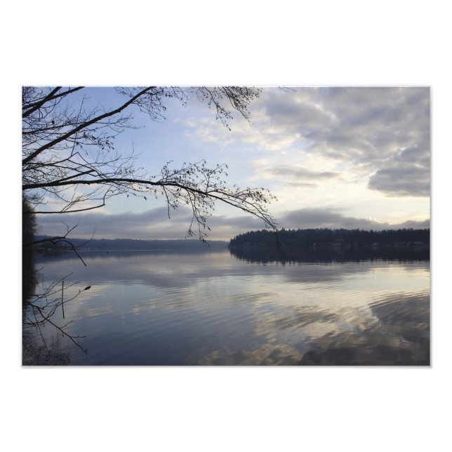 Lake Sammamish on a winters day. Photo Print (Front)