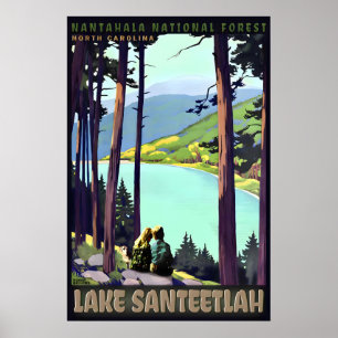 Lake Santeetlah Retro Roger Broders Travel Poster