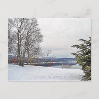 Lake Scranton Postcard Scranton PA-Winter