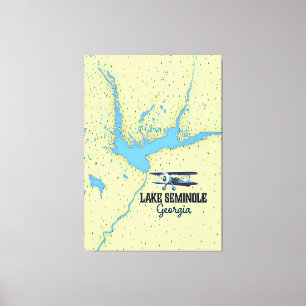 Lake Seminole Georgia Map poster Canvas Print