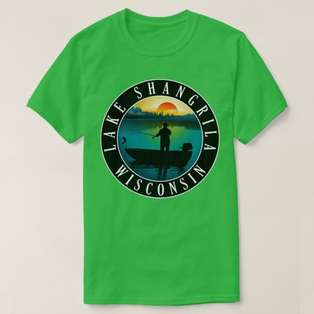 Lake Shangrila Wisconsin Fishing T-Shirt (Design Front)