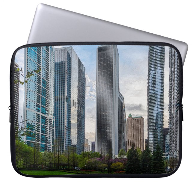 Lake Shore Park Painterly Laptop Sleeve (Front)