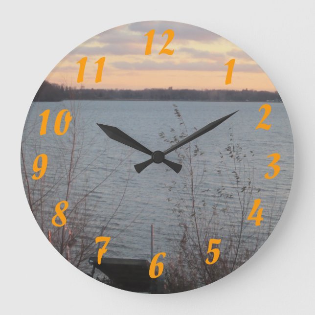 Lake Shore Sunset Clock (Front)