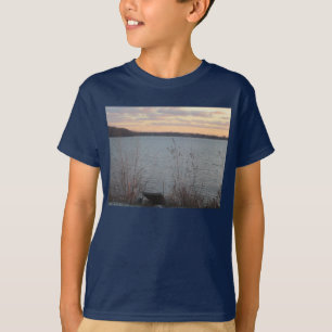 Lake Shore Sunset Kids Dark T-Shirt