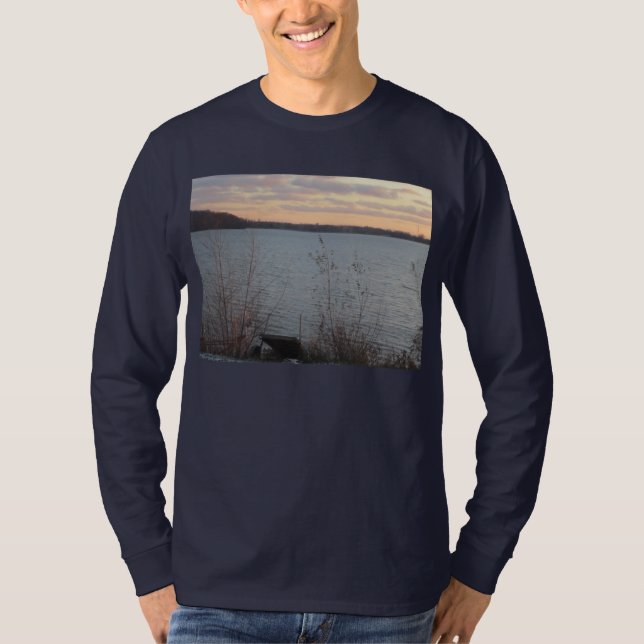Lake Shore Sunset Mens Long-Sleeve T-Shirt (Front)