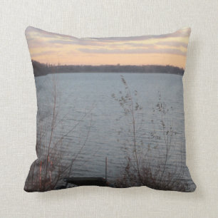 Lake Shore Sunset "Welcome to the Lake" Pillow