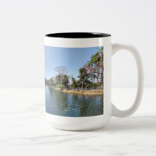 lake side view Two-Tone coffee mug