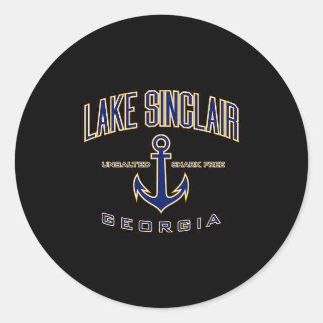 Lake Sinclair Ga For Classic Round Sticker (Front)