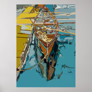Lake Skiff, abstract Poster