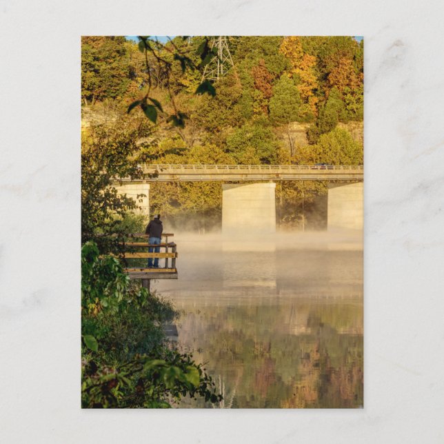 Lake Springfield Autumn Fishing Postcard (Front)