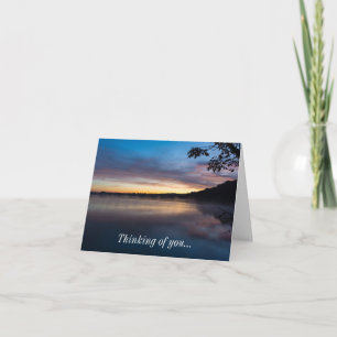 Lake Springfield Autumn Sunrise Thinking Of You Card