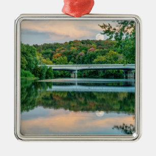 Lake Springfield Evening Tranquility Metal Tree Decoration