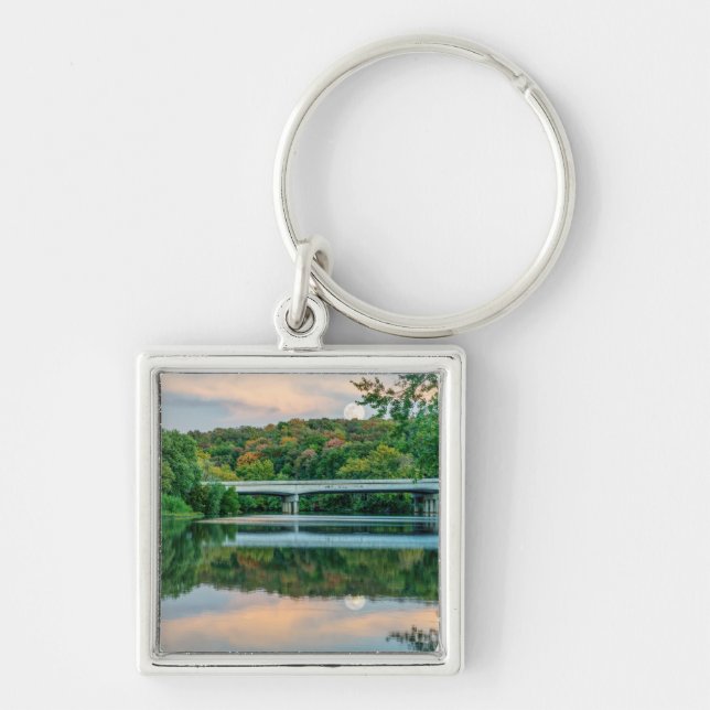 Lake Springfield Evening Tranquillity Key Ring (Front)